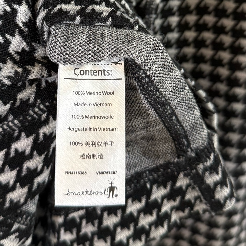 Smartwool Houndstooth Pattern 250 Base Layer Pull… - image 7